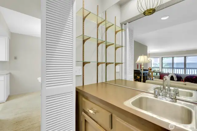 Wet bar off living room