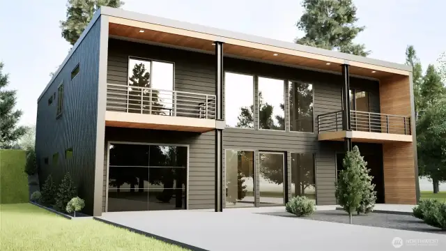 Front of Modern Home-Photos are Rendering