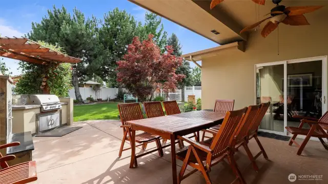 Covered patio with fans