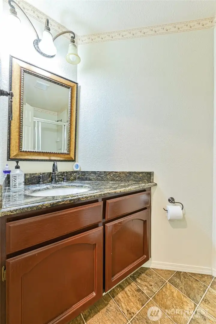 3/4 bathroom on main floor.