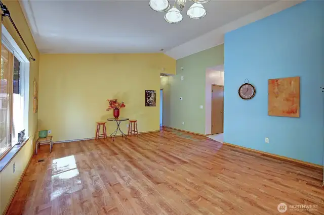spacious living and entertaining room