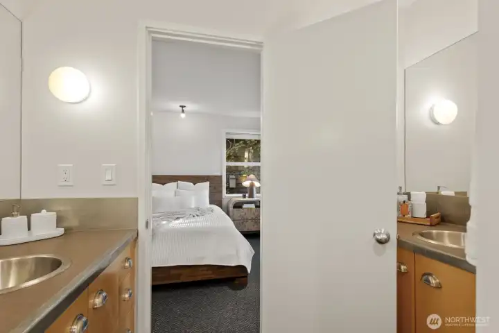An ensuite full bathroom rounds out the primary suite...