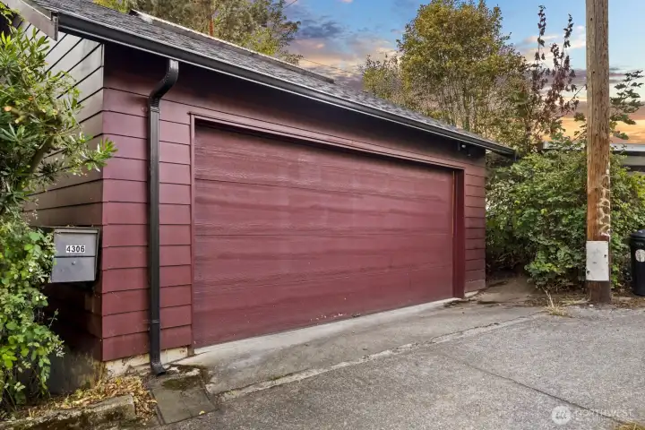 The 2-car garage off of the alley is perfect for parking, hobbyists, and those who might want valuable DADU potential!