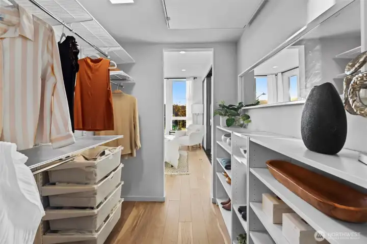 Other view of closet facing room