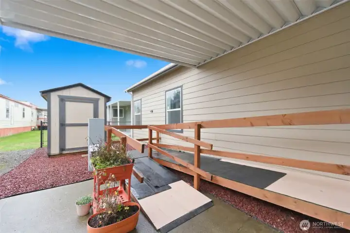 Accessible ramp offers easy, safe entry—ideal for comfort and peace of mind.