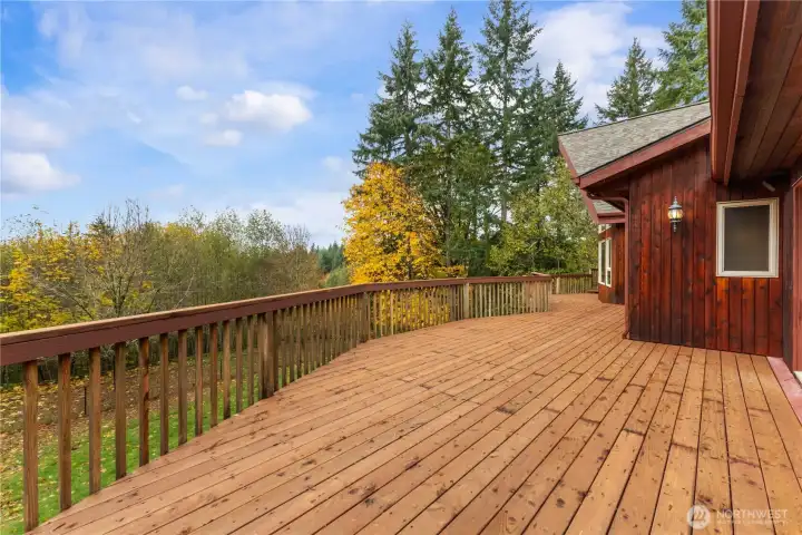 Enjoy 1000+ sq ft of new decking overlooking Chehalis River Valley