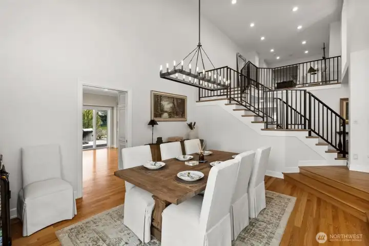 Another look at the dining room; Through the doorway to the left leads to the kitchen and family room.