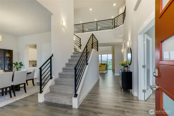 Enter to vaulted ceilings and natural light