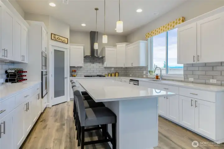 Massive kitchen with walk-in pantry