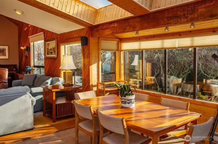 Main house dining area, with great passive solar in the wintertime