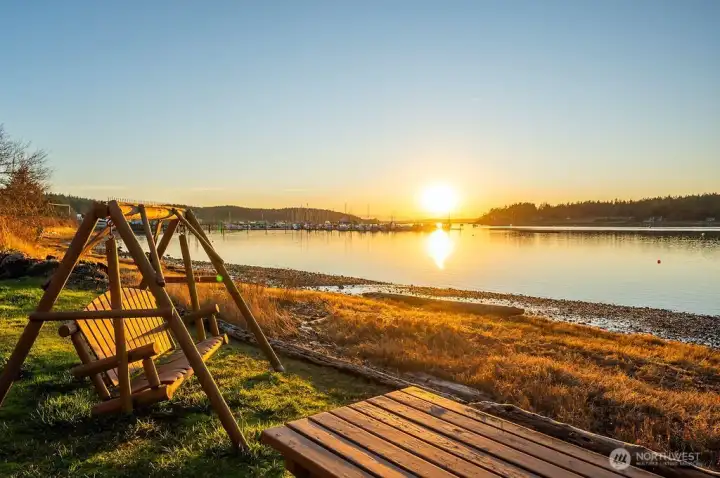 Sunsets year round, enjoyed from your low bank waterfront