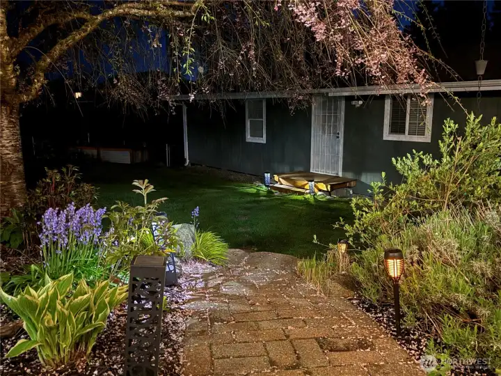 Pathway to Hobby/Game Shed.