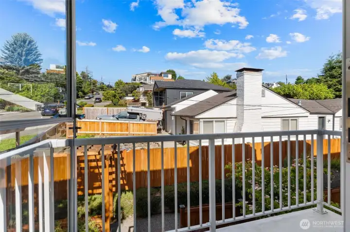 Balcony view overlooking the surrounding residential neighborhood.