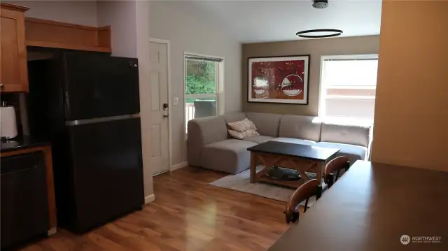 Looking into the front room from the kitchen