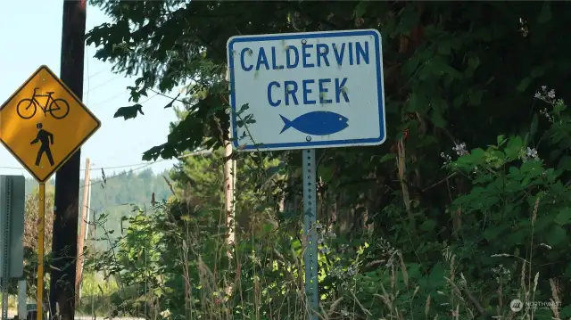 Caldervin Creek is the name of the creek that run though the back yard of this home