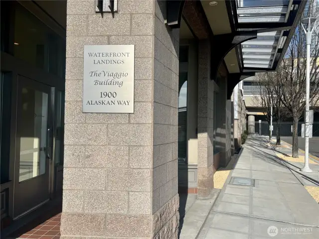 1900 building is the farthest south, closest to the Pedestrian Overlook Walk.  Entrance to South garage is at the end of this path.  There is also an entrance on the north end of the complex.