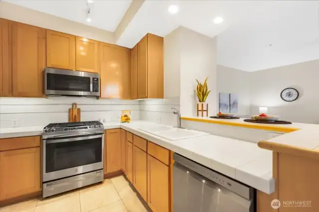 Kitchen opens to living area makes entertaining easy!