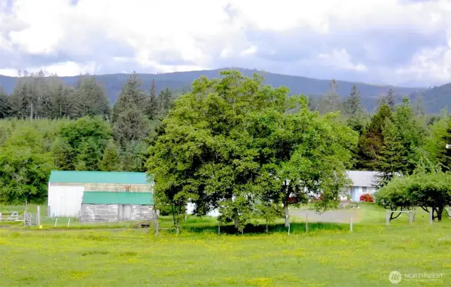 View of home and buildings.