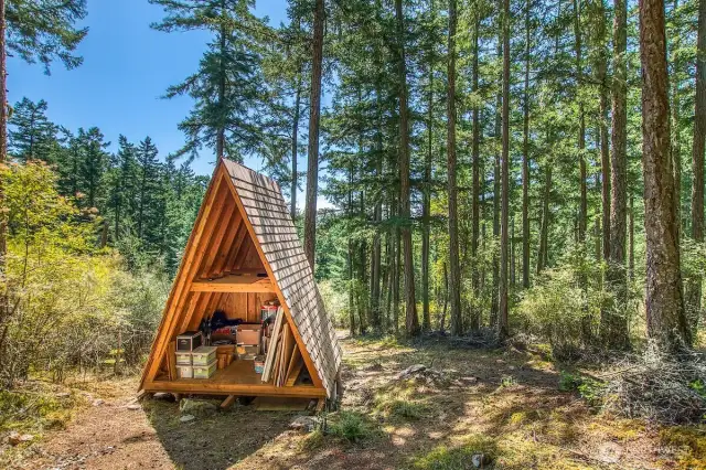 One of two A-Frame outbuildings.