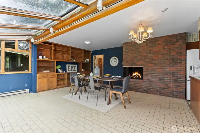 Wood fireplace just adds to the ambience of this beautiful space