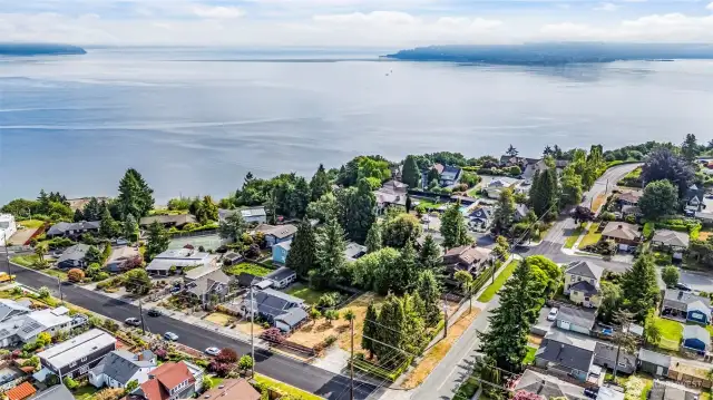 Drone shot from high above the four lots