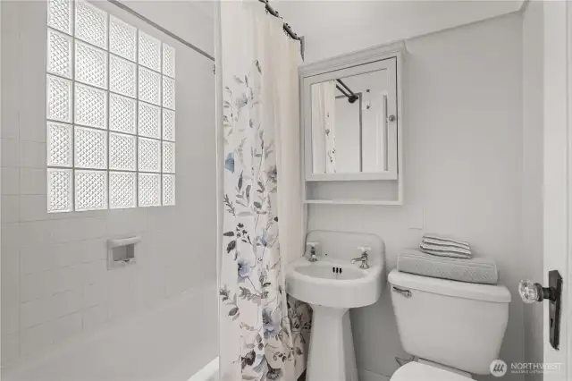 Bathroom is full of classic details