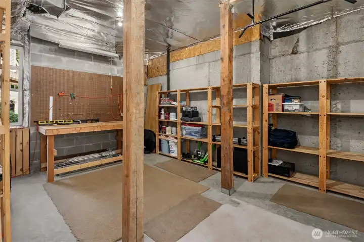 Flex Space in the basement can easily be used for Media Room, Home Gym or Additional Bedroom.