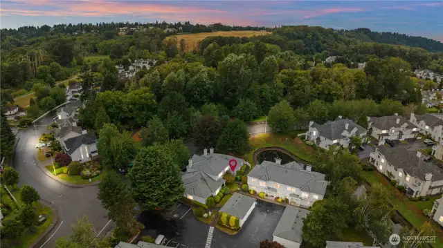 Tucked deep into the community, this townhome feels like a neighborhood home