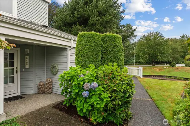 Large front porch that is covered from the elements
