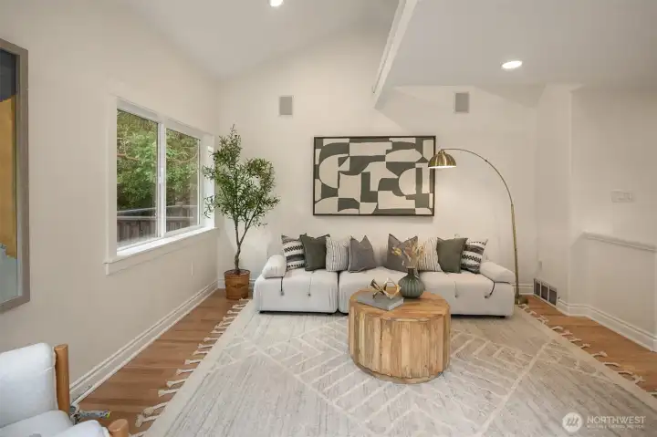 Family room sitting off of main floor deck.