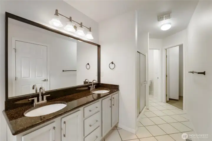 Double sinks in primary bath.