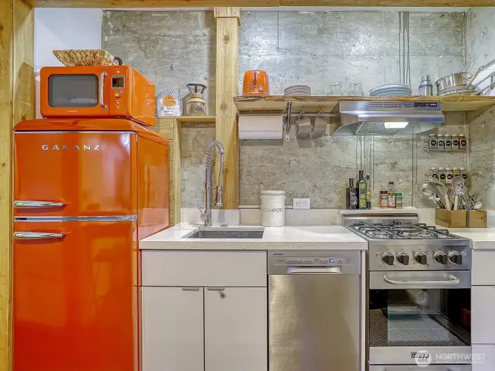 Studio kitchen.  So fun and creative.