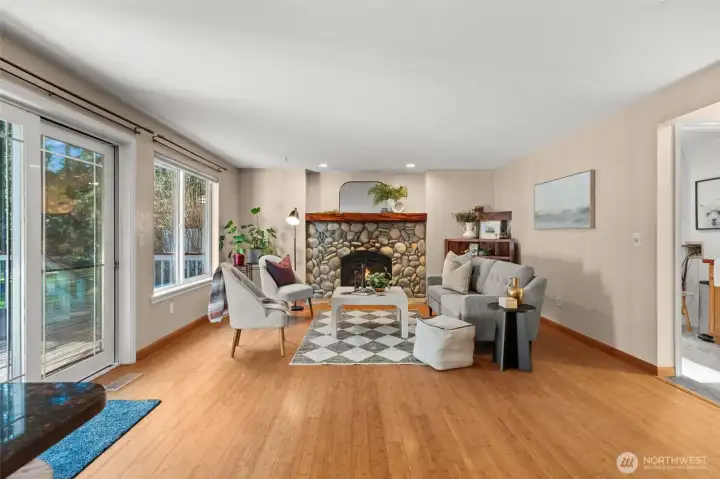 Sit around a cozy fire and enjoy the view