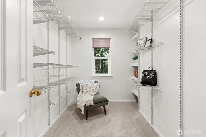 Big walk-in closet with natural light