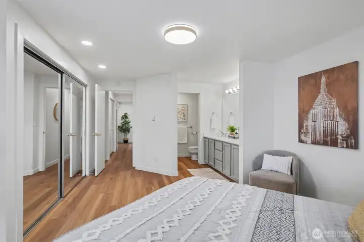 Primary bedroom and hallway