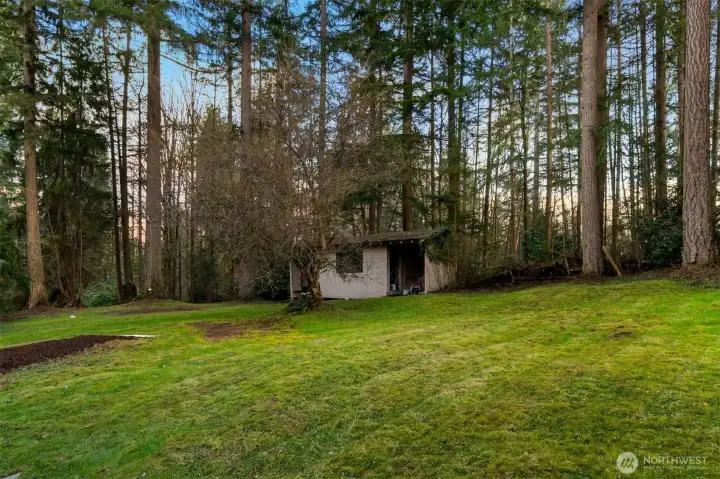 A spacious outbuilding provides ideal storage for garden tools and equipment, and with a little creativity, it can be transformed into a charming playhouse or hobby space—adding both function and fun to your property.