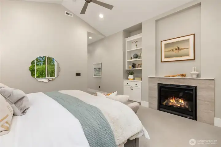 This thoughtfully designed floor plan includes a main-floor primary with fireplace.