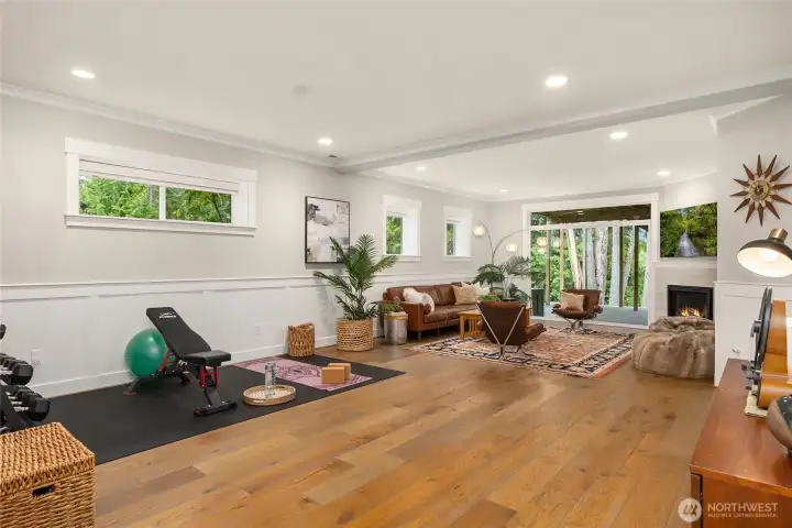 Exercise room, or pull out the ping pong table and start the weekend off right!