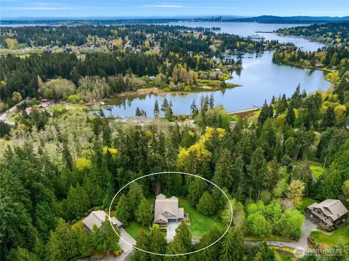 A birds eye view of location on Bainbridge Island.