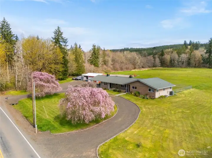 Expansive 2.2-acre property with sweeping pastoral views.