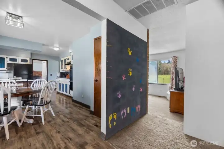 Bright kitchen space with direct connection to living areas.