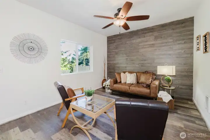 Living room with LVP flooring