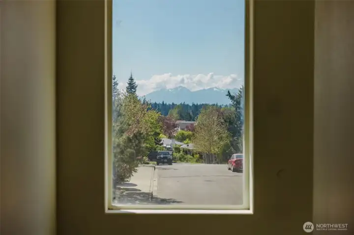 View of Olympics from stairwell