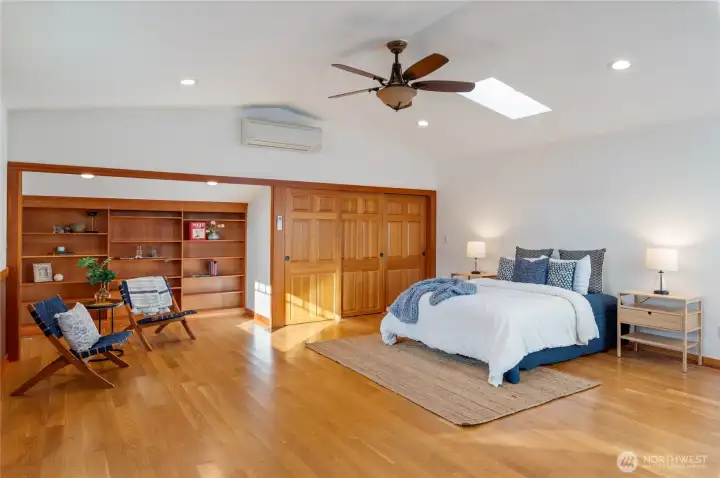 Studio sized with living area and workspace.