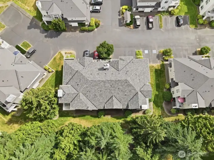 Aerial view of the condo building