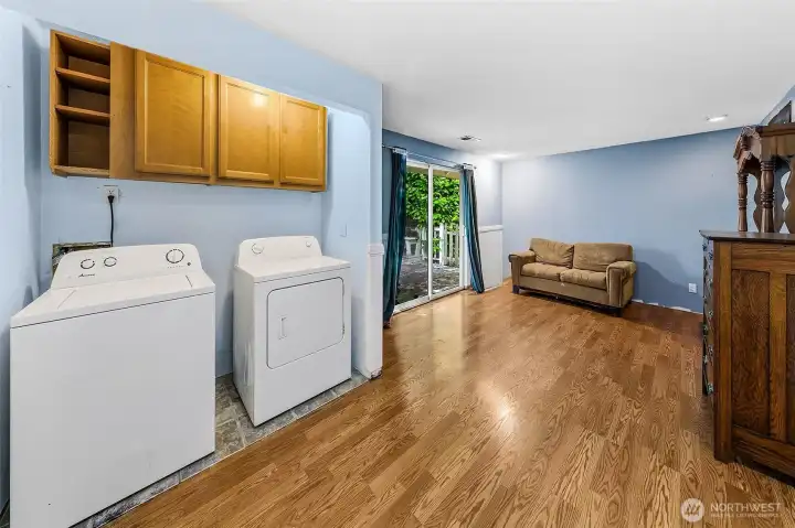 Could easily put doors back on the laundry area