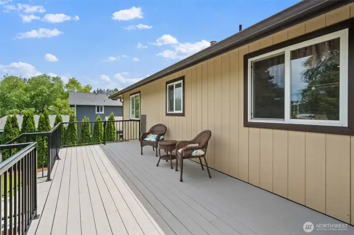 That leads you to this spacious back deck.......