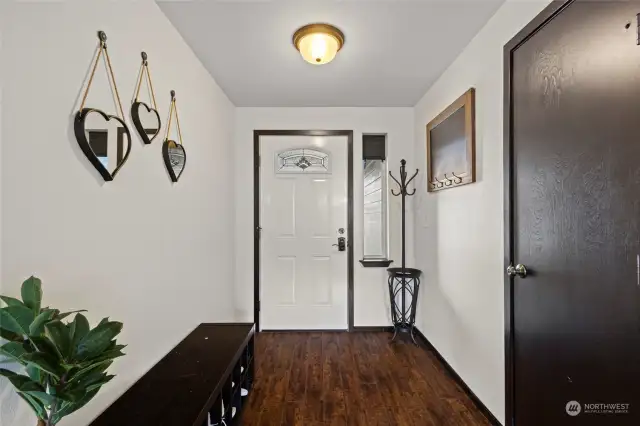 Entry hall with coat closet