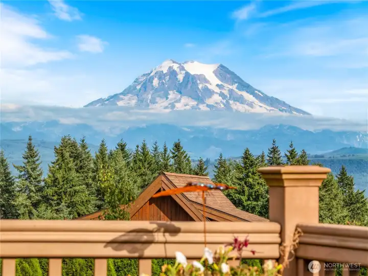 From the back deck the mountain looks so close, this view never gets old.