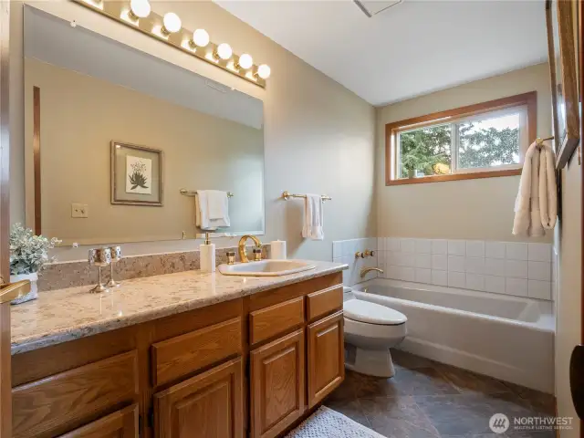 This bathroom is a place for your guest to relax.